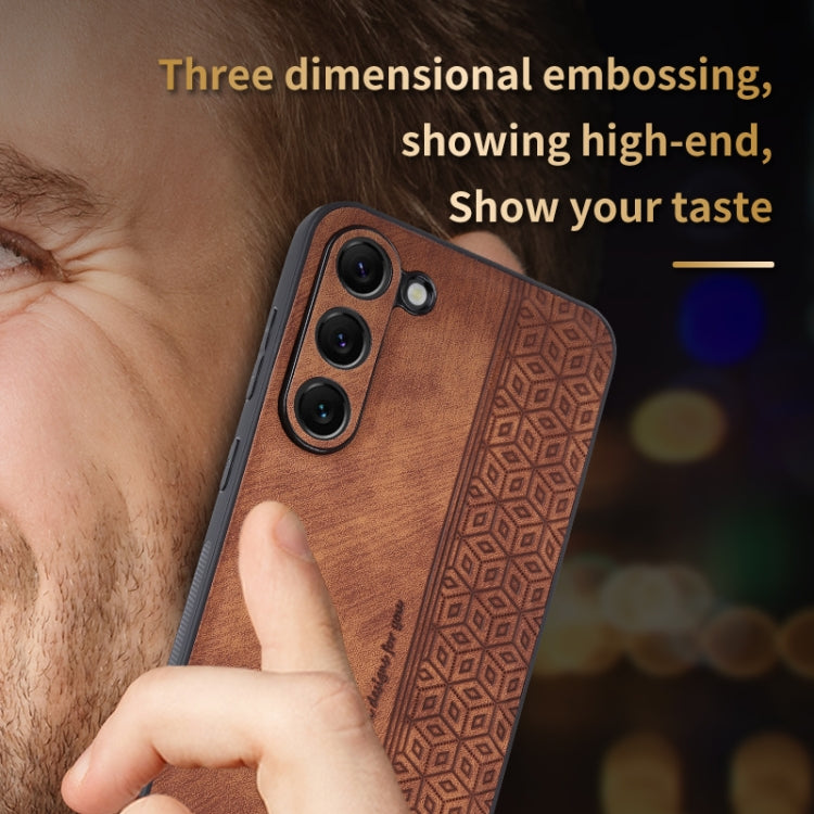 For Samsung Galaxy S23 5G AZNS 3D Embossed Skin Feel Phone Case(Brown) - Galaxy S23 5G Cases by AZNS | Online Shopping UK | buy2fix