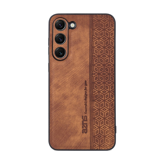 For Samsung Galaxy S23+ 5G AZNS 3D Embossed Skin Feel Phone Case(Brown) by AZNS