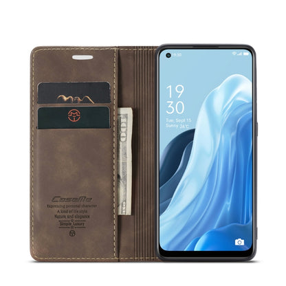 For OPPO Reno7 4G Indonesia/F21 Pro 4G/Reno8 4G CaseMe 013 Multifunctional Horizontal Flip Leather Phone Case(Coffee) by CaseMe
