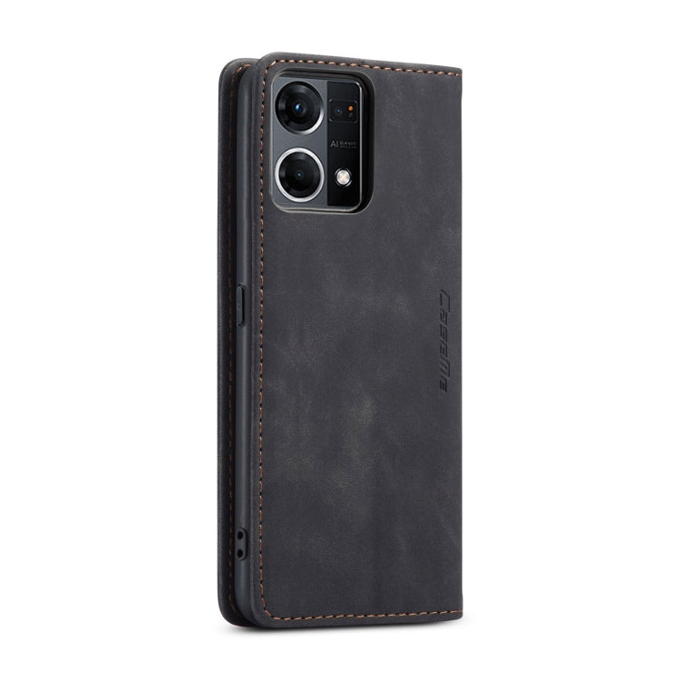 For OPPO Reno7 4G Indonesia/F21 Pro 4G/Reno8 4G CaseMe 013 Multifunctional Horizontal Flip Leather Phone Case(Black) by CaseMe