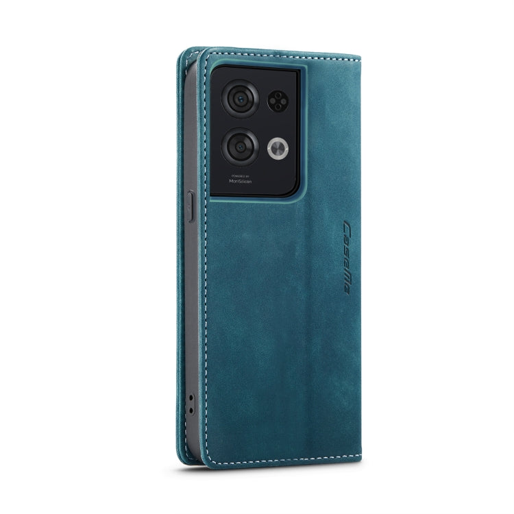 For OPPO Reno8 Pro 5G Global CaseMe 013 Multifunctional Horizontal Flip Leather Phone Case(Blue) by CaseMe