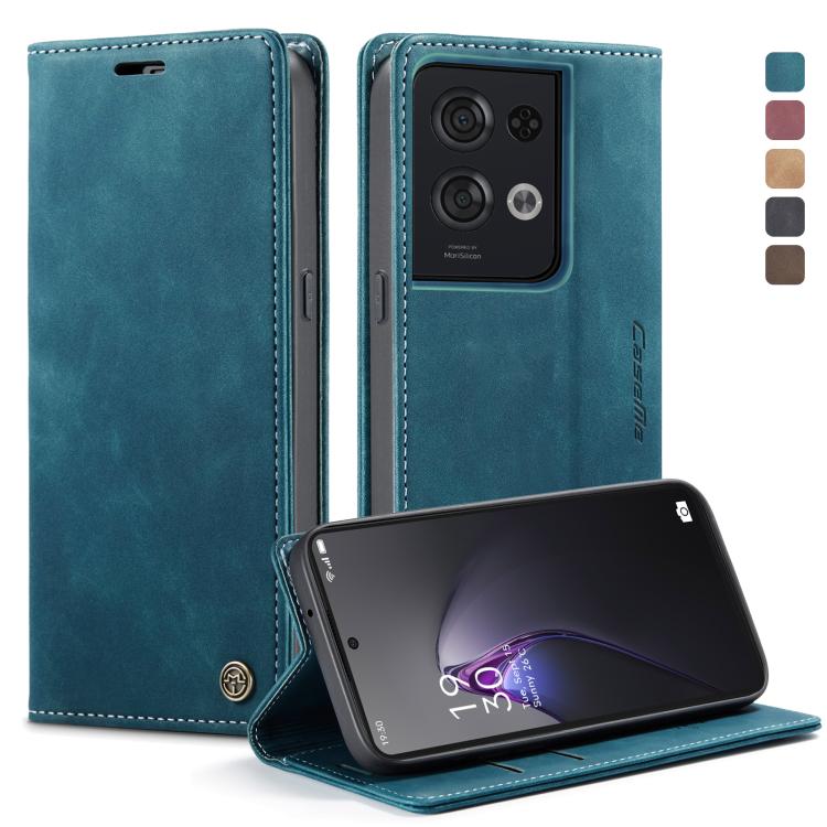 For OPPO Reno8 Pro 5G Global CaseMe 013 Multifunctional Horizontal Flip Leather Phone Case(Blue) by CaseMe