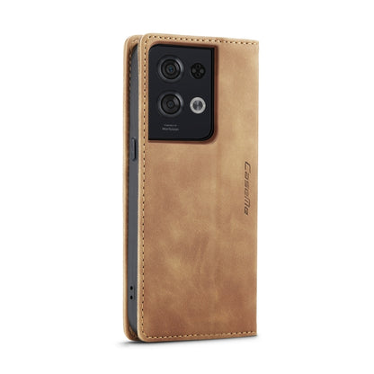 For OPPO Reno8 Pro 5G Global CaseMe 013 Multifunctional Horizontal Flip Leather Phone Case(Brown) by CaseMe