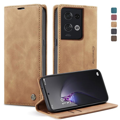 For OPPO Reno8 Pro 5G Global CaseMe 013 Multifunctional Horizontal Flip Leather Phone Case(Brown) by CaseMe