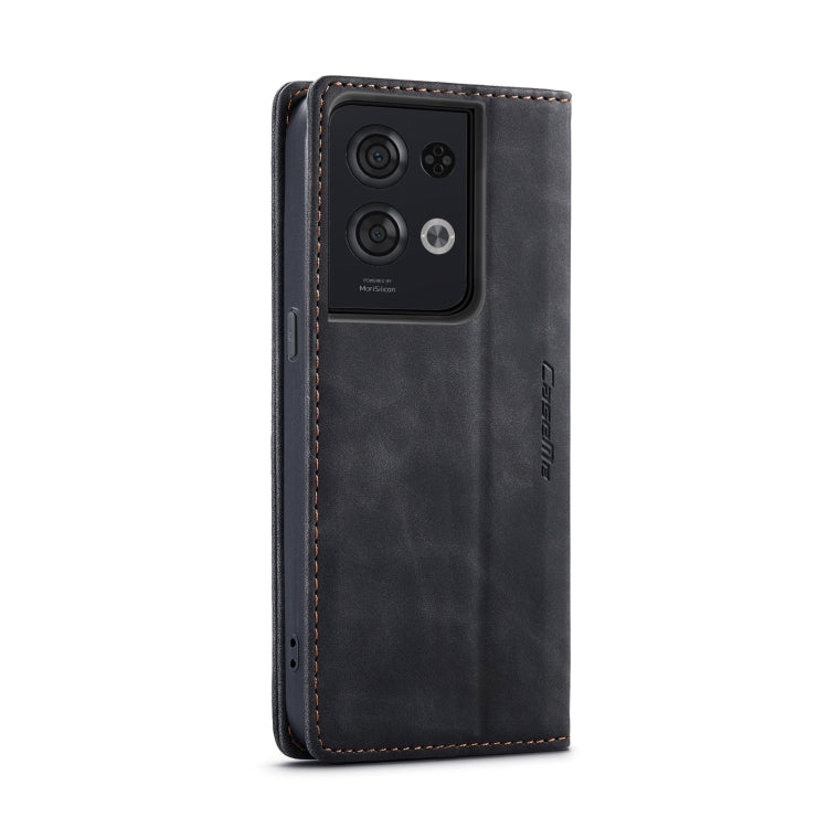 For OPPO Reno8 Pro 5G Global CaseMe 013 Multifunctional Horizontal Flip Leather Phone Case(Black) by CaseMe