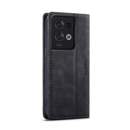 For OPPO Reno8 Pro 5G Global CaseMe 013 Multifunctional Horizontal Flip Leather Phone Case(Black) by CaseMe