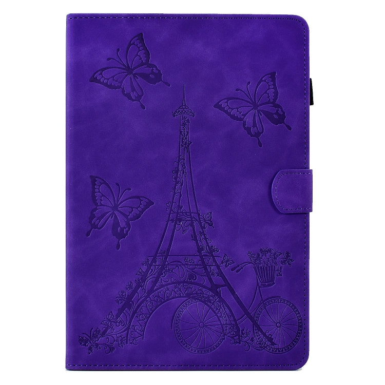 For Samsung Galaxy Tab A8 10.5 2021 X205 Tower Embossed Leather Smart Tablet Case(Purple) by buy2fix