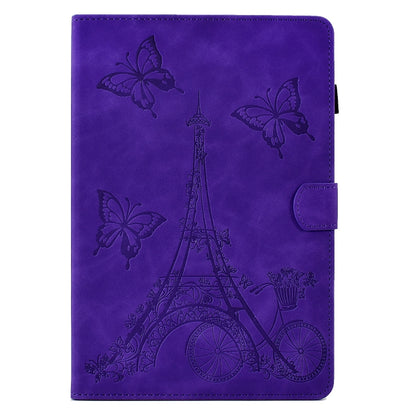 For Samsung Galaxy Tab A8 10.5 2021 X205 Tower Embossed Leather Smart Tablet Case(Purple) by buy2fix