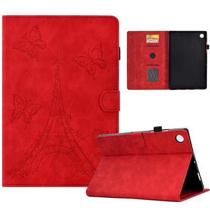For Samsung Galaxy Tab A8 10.5 2021 X205 Tower Embossed Leather Smart Tablet Case(Red) by buy2fix
