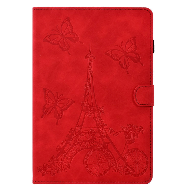 For Samsung Galaxy Tab A8 10.5 2021 X205 Tower Embossed Leather Smart Tablet Case(Red) by buy2fix