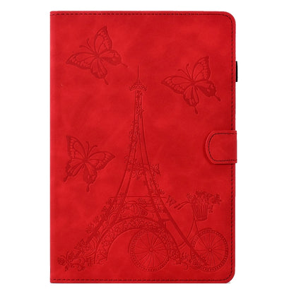 For Samsung Galaxy Tab A8 10.5 2021 X205 Tower Embossed Leather Smart Tablet Case(Red) by buy2fix