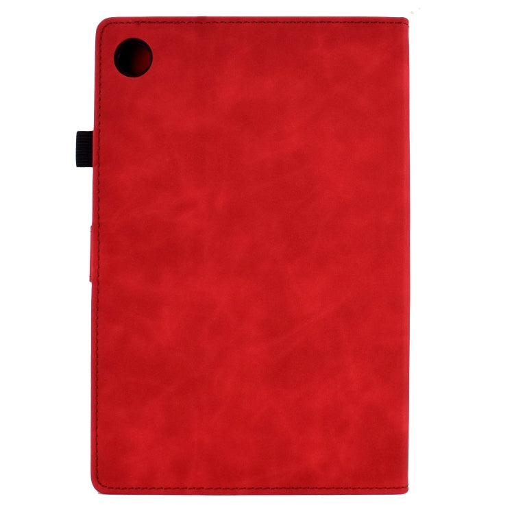 For Samsung Galaxy Tab A8 10.5 2021 X205 Tower Embossed Leather Smart Tablet Case(Red) by buy2fix