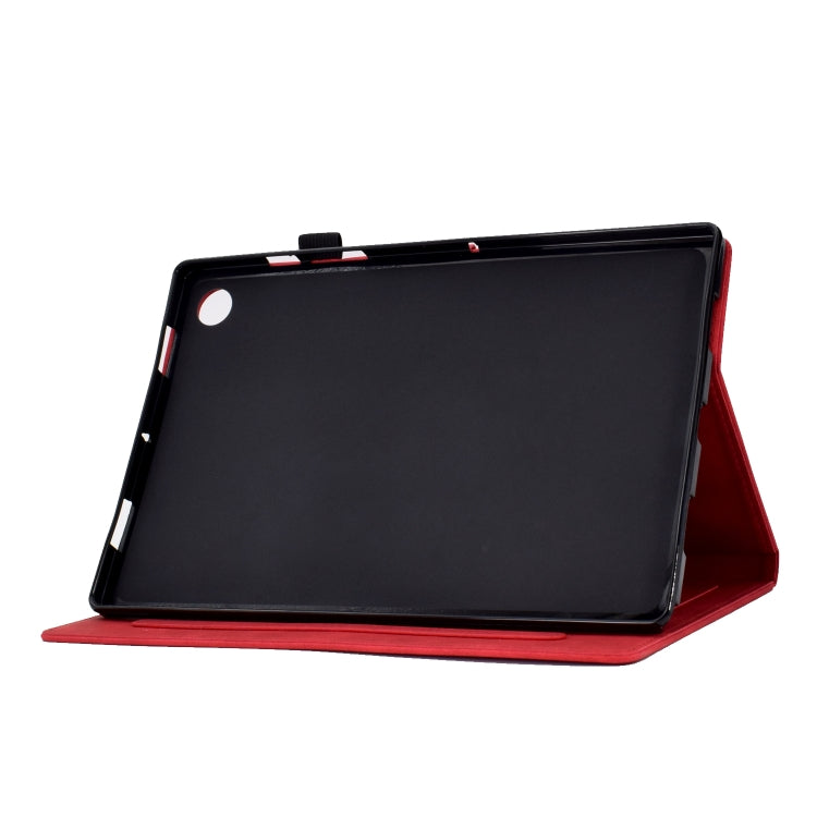 For Samsung Galaxy Tab A8 10.5 2021 X205 Tower Embossed Leather Smart Tablet Case(Red) by buy2fix