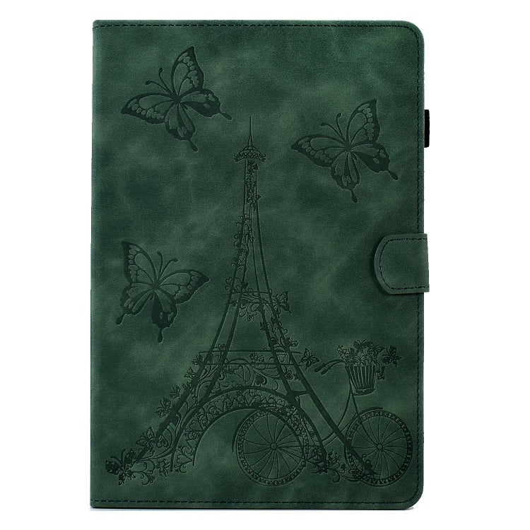 For Samsung Galaxy Tab A8 10.5 2021 X205 Tower Embossed Leather Smart Tablet Case(Green) by buy2fix