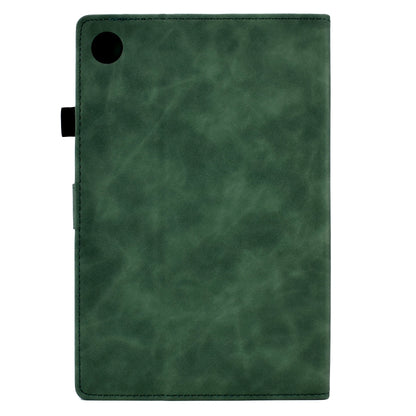 For Samsung Galaxy Tab A8 10.5 2021 X205 Tower Embossed Leather Smart Tablet Case(Green) by buy2fix