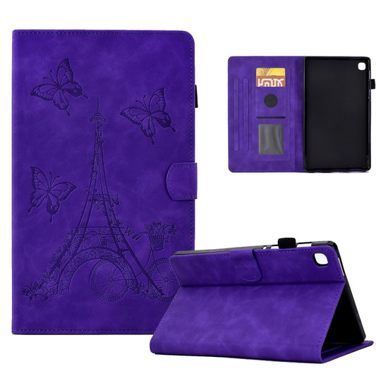 For Samsung Galaxy Tab S6 Lite P610 Tower Embossed Leather Smart Tablet Case(Purple) by buy2fix