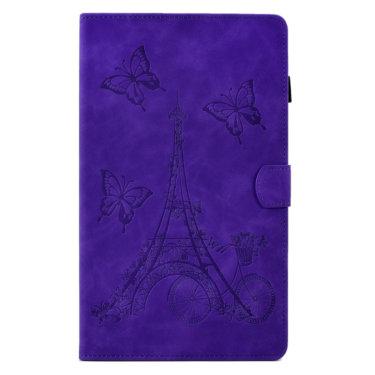 For Samsung Galaxy Tab S6 Lite P610 Tower Embossed Leather Smart Tablet Case(Purple) by buy2fix
