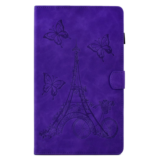 For Samsung Galaxy Tab S6 Lite P610 Tower Embossed Leather Smart Tablet Case(Purple) by buy2fix
