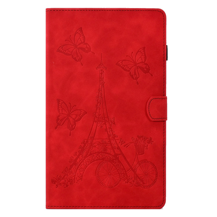 For Samsung Galaxy Tab S6 Lite P610 Tower Embossed Leather Smart Tablet Case(Red) by buy2fix