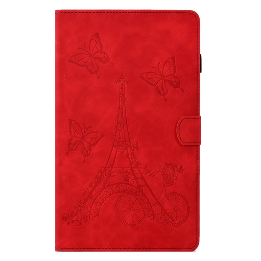 For Samsung Galaxy Tab S6 Lite P610 Tower Embossed Leather Smart Tablet Case(Red) by buy2fix