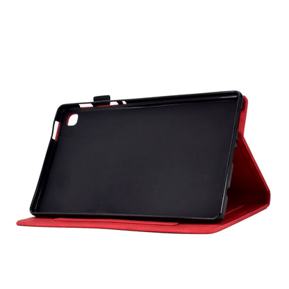 For Samsung Galaxy Tab S6 Lite P610 Tower Embossed Leather Smart Tablet Case(Red) by buy2fix