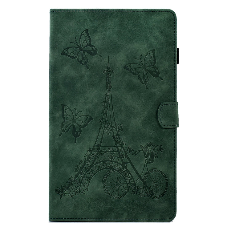 For Samsung Galaxy Tab S6 Lite P610 Tower Embossed Leather Smart Tablet Case(Green) by buy2fix