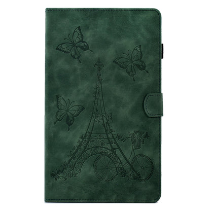 For Samsung Galaxy Tab S6 Lite P610 Tower Embossed Leather Smart Tablet Case(Green) by buy2fix
