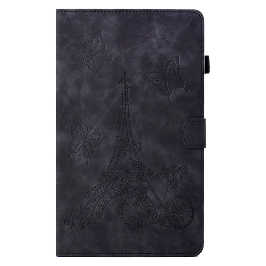 For Samsung Galaxy Tab S6 Lite P610 Tower Embossed Leather Smart Tablet Case(Black) by buy2fix