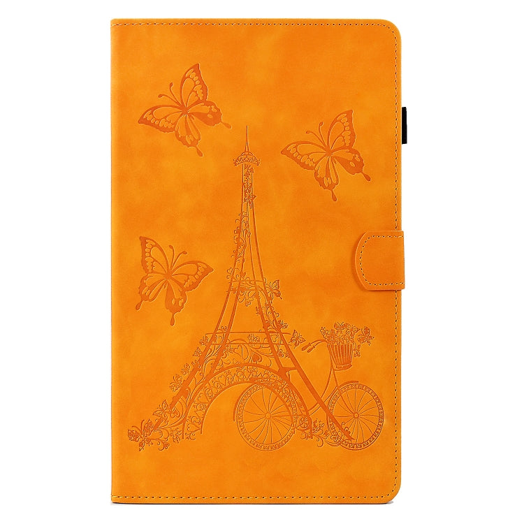 For Samsung Galaxy Tab S6 Lite P610 Tower Embossed Leather Smart Tablet Case(Khaki) by buy2fix