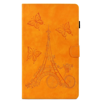 For Samsung Galaxy Tab S6 Lite P610 Tower Embossed Leather Smart Tablet Case(Khaki) by buy2fix