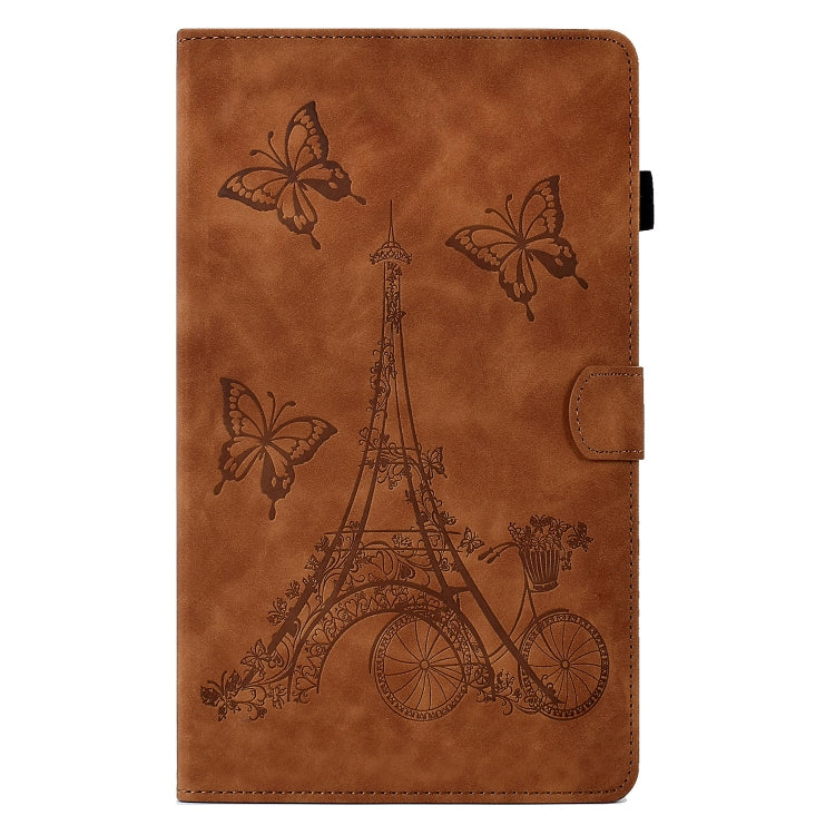 For Samsung Galaxy Tab A7 10.4 2020 T500 Tower Embossed Leather Smart Tablet Case(Brown) by buy2fix