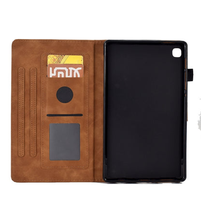 For Samsung Galaxy Tab A7 10.4 2020 T500 Tower Embossed Leather Smart Tablet Case(Brown) by buy2fix