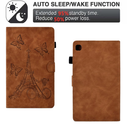 For Samsung Galaxy Tab A7 10.4 2020 T500 Tower Embossed Leather Smart Tablet Case(Brown) by buy2fix