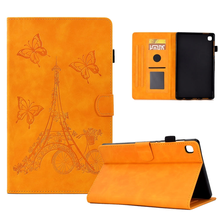 For Samsung Galaxy Tab A7 10.4 2020 T500 Tower Embossed Leather Smart Tablet Case(Khaki) by buy2fix