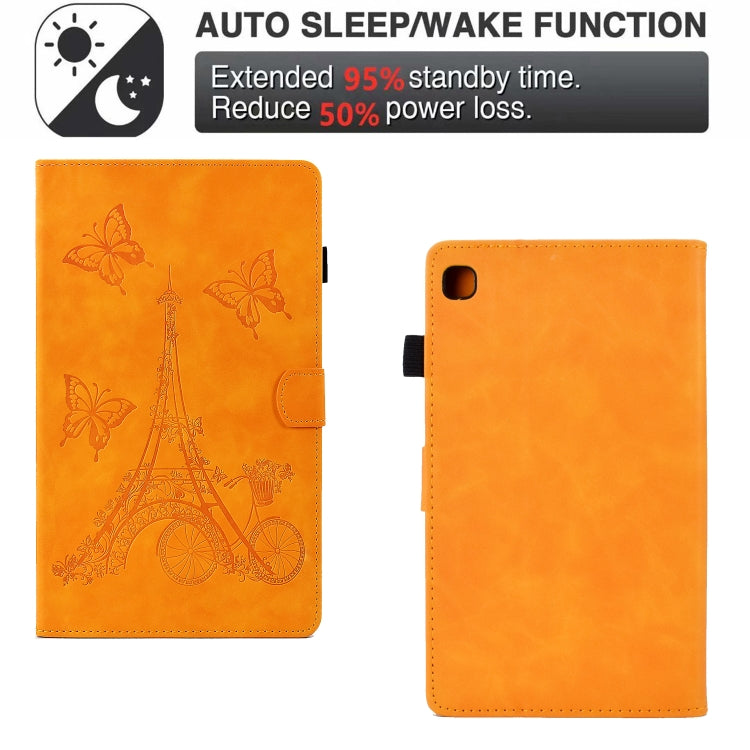 For Samsung Galaxy Tab A7 10.4 2020 T500 Tower Embossed Leather Smart Tablet Case(Khaki) by buy2fix