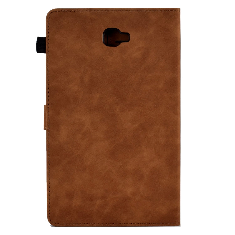 For Samsung Galaxy Tab A 10.1 2016 T580 Tower Embossed Leather Smart Tablet Case(Brown) by buy2fix