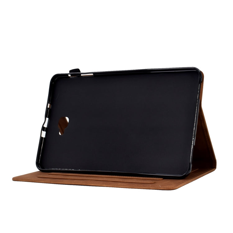 For Samsung Galaxy Tab A 10.1 2016 T580 Tower Embossed Leather Smart Tablet Case(Brown) by buy2fix