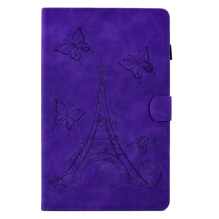 For Samsung Galaxy Tab A 10.1 2016 T580 Tower Embossed Leather Smart Tablet Case(Purple) by buy2fix