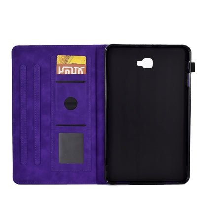 For Samsung Galaxy Tab A 10.1 2016 T580 Tower Embossed Leather Smart Tablet Case(Purple) by buy2fix