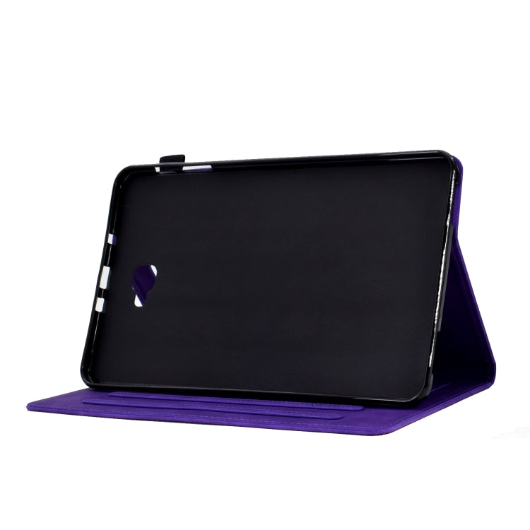 For Samsung Galaxy Tab A 10.1 2016 T580 Tower Embossed Leather Smart Tablet Case(Purple) by buy2fix