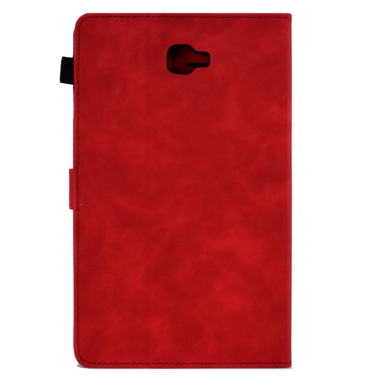 For Samsung Galaxy Tab A 10.1 2016 T580 Tower Embossed Leather Smart Tablet Case(Red) by buy2fix