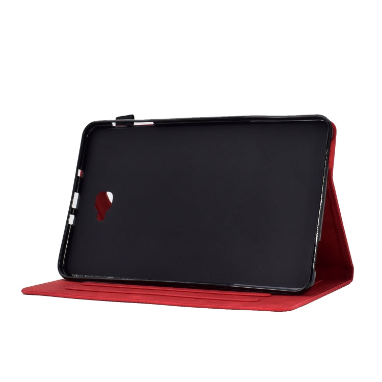For Samsung Galaxy Tab A 10.1 2016 T580 Tower Embossed Leather Smart Tablet Case(Red) by buy2fix