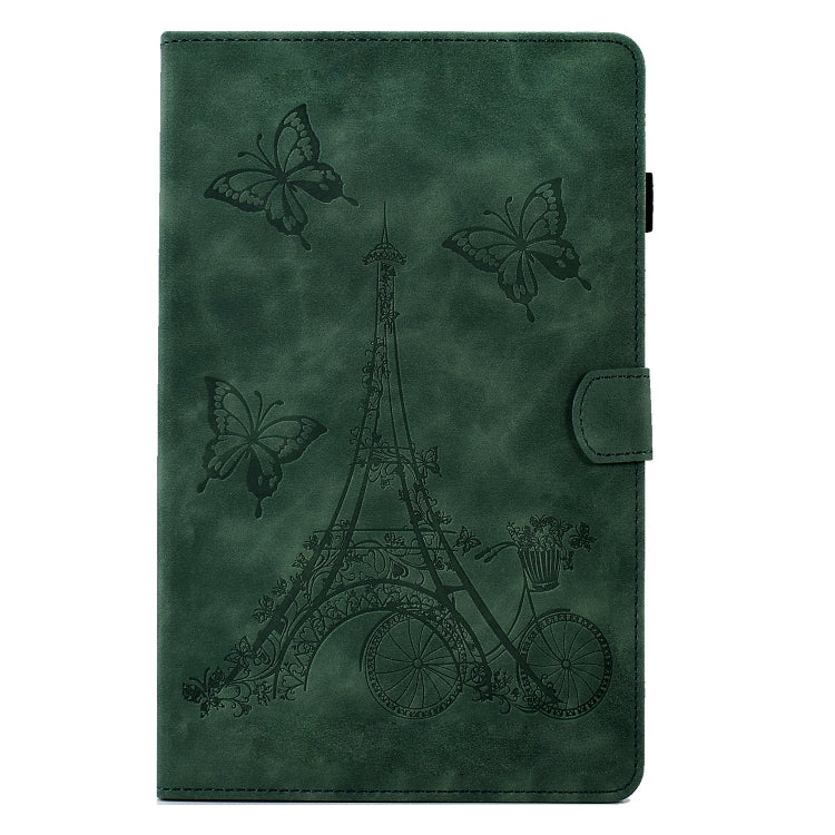 For Samsung Galaxy Tab A 10.1 2016 T580 Tower Embossed Leather Smart Tablet Case(Green) by buy2fix