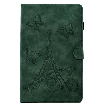 For Samsung Galaxy Tab A 10.1 2016 T580 Tower Embossed Leather Smart Tablet Case(Green) by buy2fix