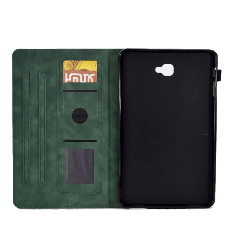 For Samsung Galaxy Tab A 10.1 2016 T580 Tower Embossed Leather Smart Tablet Case(Green) by buy2fix