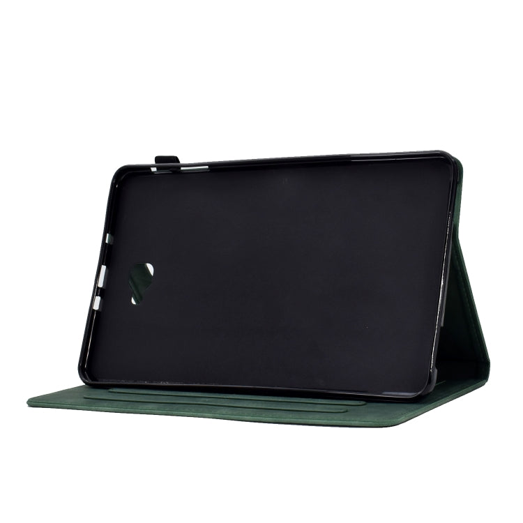 For Samsung Galaxy Tab A 10.1 2016 T580 Tower Embossed Leather Smart Tablet Case(Green) by buy2fix