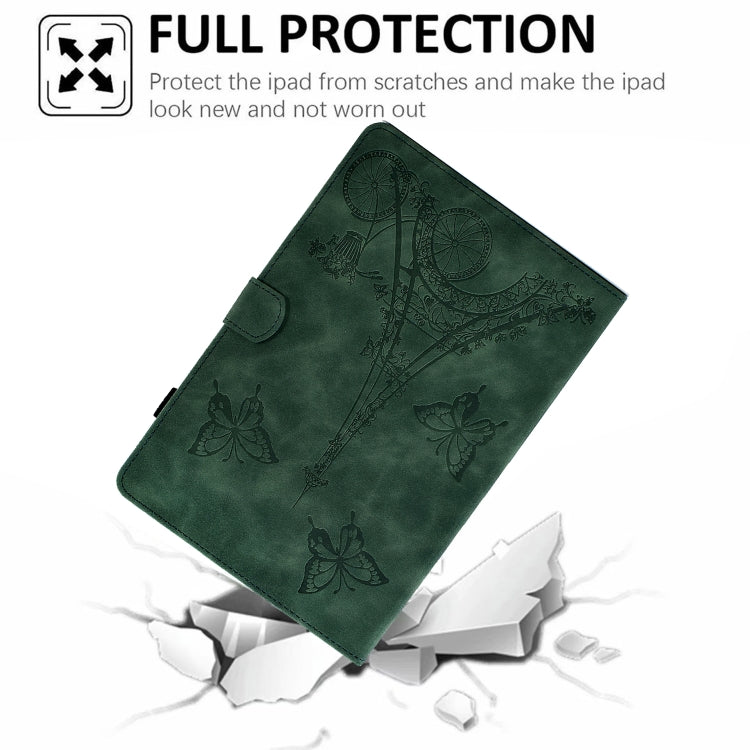 For Samsung Galaxy Tab A 10.1 2016 T580 Tower Embossed Leather Smart Tablet Case(Green) by buy2fix