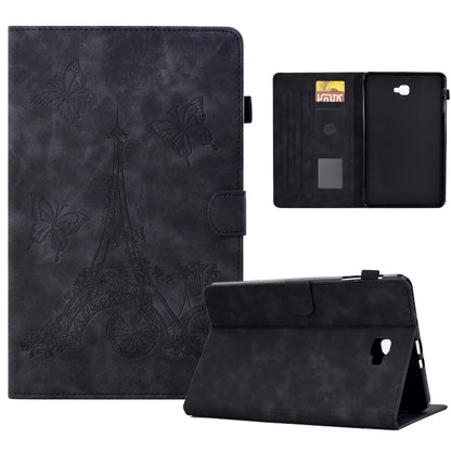 For Samsung Galaxy Tab A 10.1 2016 T580 Tower Embossed Leather Smart Tablet Case(Black) by buy2fix