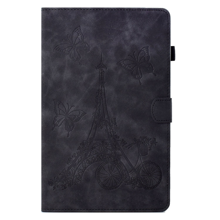 For Samsung Galaxy Tab A 10.1 2016 T580 Tower Embossed Leather Smart Tablet Case(Black) by buy2fix