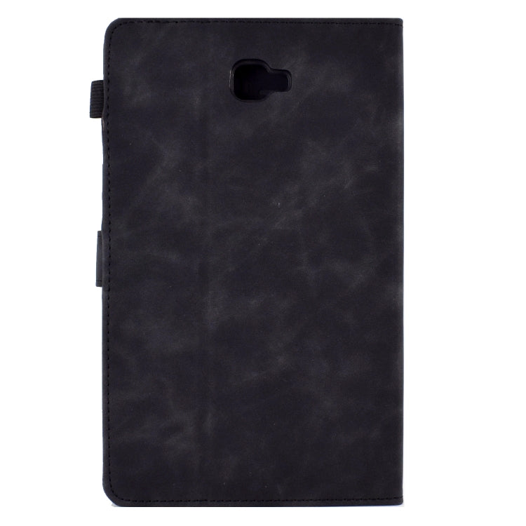 For Samsung Galaxy Tab A 10.1 2016 T580 Tower Embossed Leather Smart Tablet Case(Black) by buy2fix